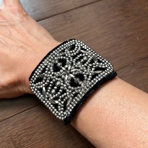 Vintage Victorian shoe buckle cuff bracelet